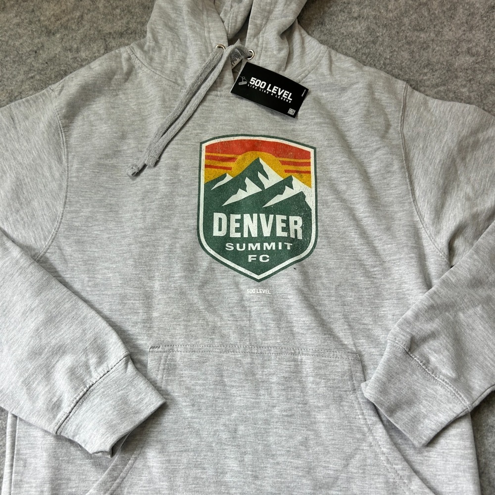 Denver Summit FC Hoodie Sz Small 500 Level Gray New With Tags NWSL Soccer